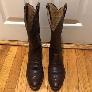 Vintage Panhandle Slim Leather Western Cowboy Boots Brown Handcrafted Sz 10.5D